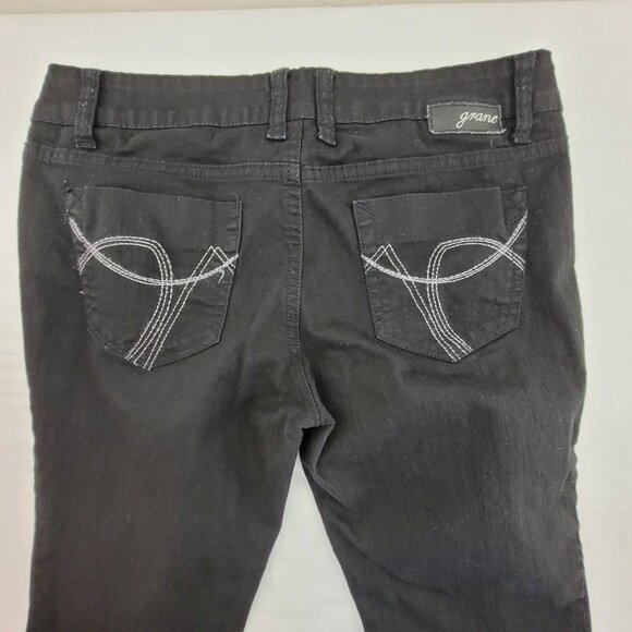 Grane Jeans Women's 11 Black Low Rise Straight Skinny Leg Stretch Cotton Denim - Picture 4 of 15